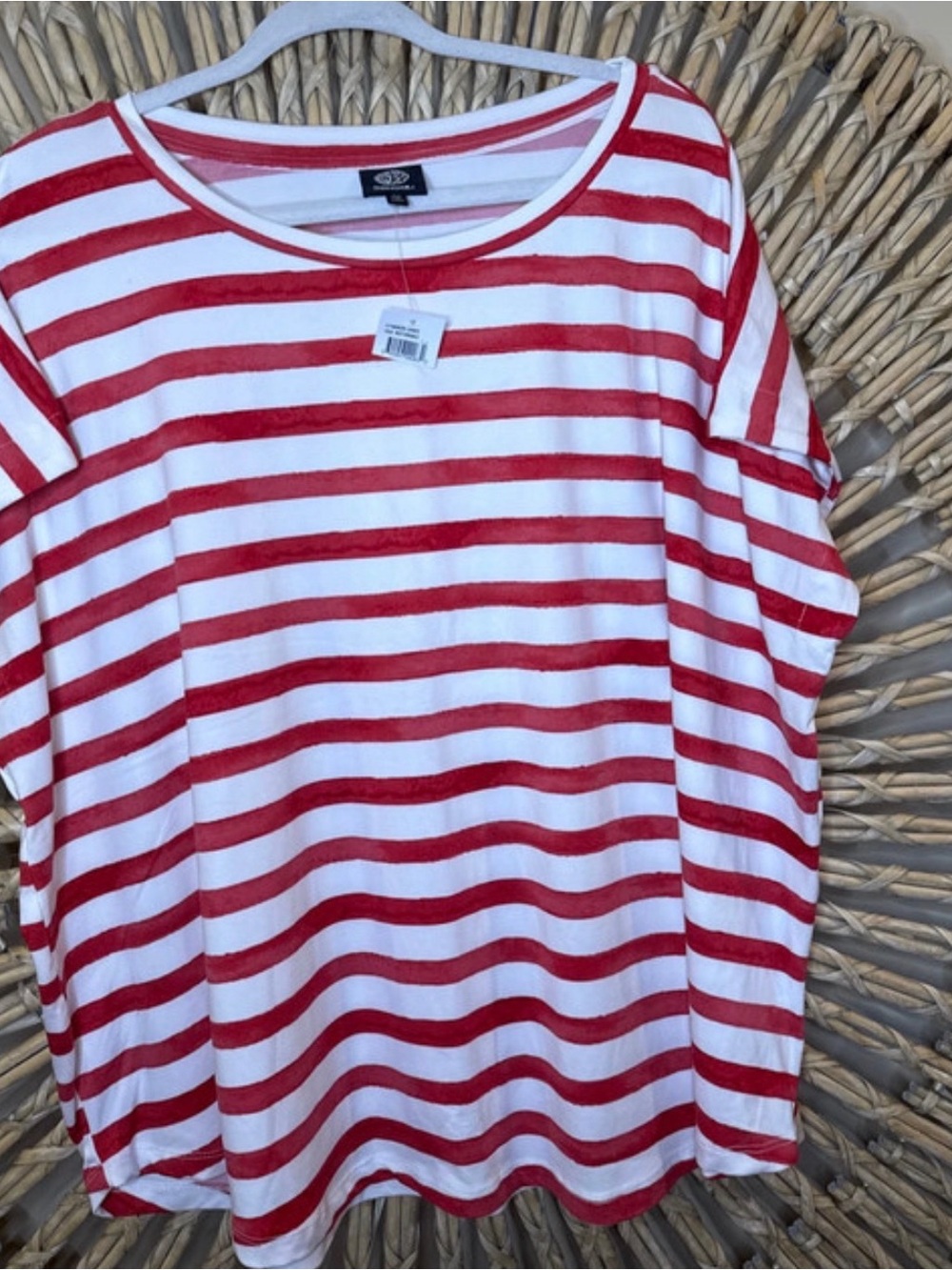 Red & White Stripe women’s Top - Classic Crewneck